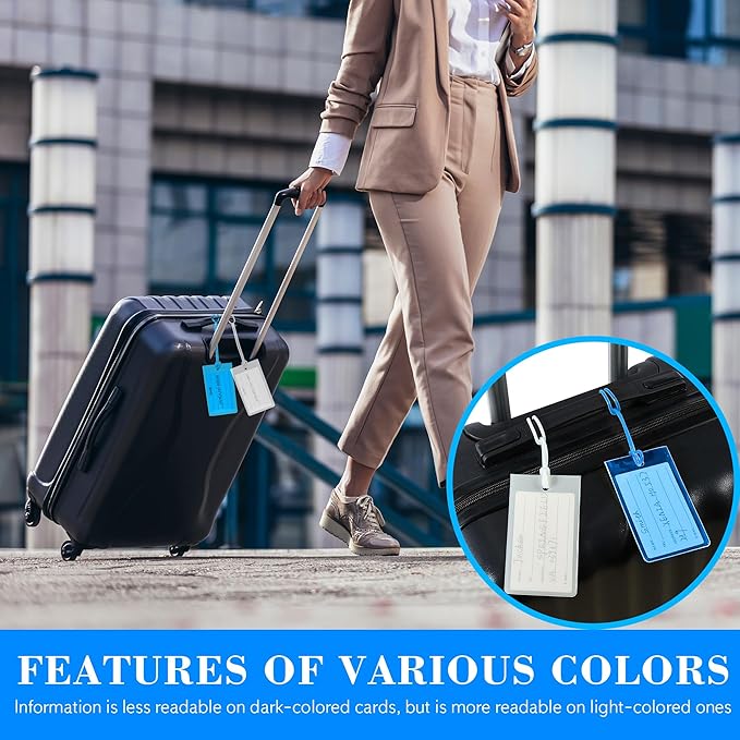 30 Pack Luggage Tags for Suitcases, Airplane Travel Essentials for Flying, International Travel Must-Haves, and Luggage Accessories by Sodsay