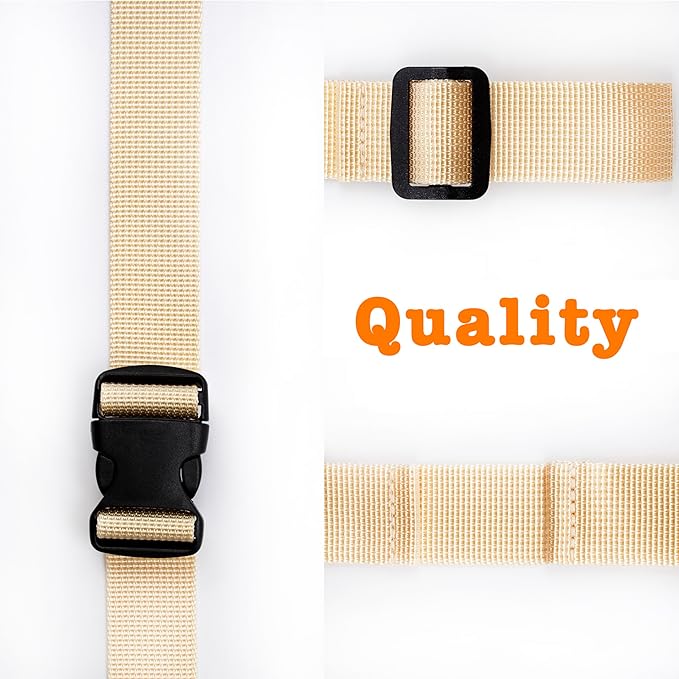 Backpack Chest Strap, Universal Add on Adjustable Sternum Strap, School Chest Belt Replacement, with Heavy Duty Quick Release Buckle Clip, for Travel, Hiking, Camping (Beige)