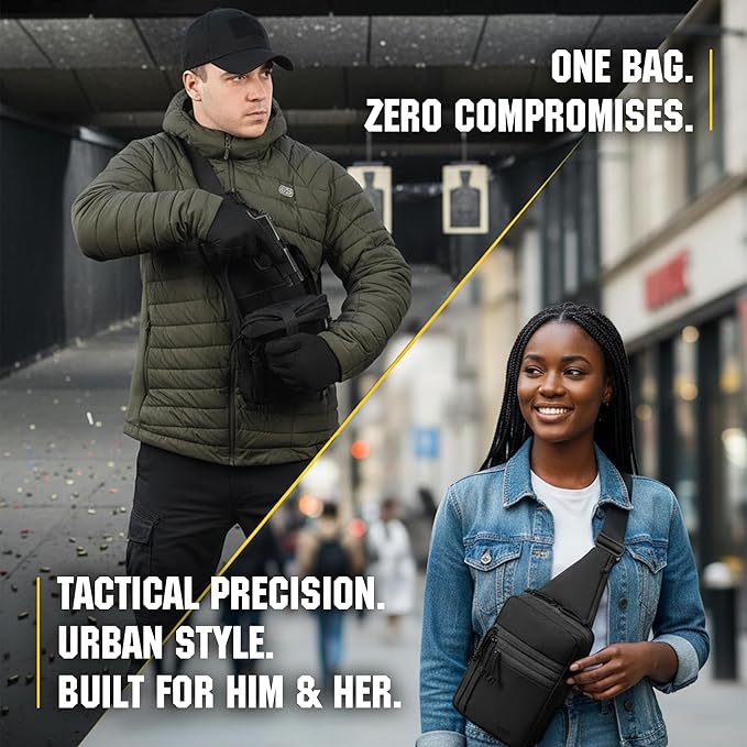 M-Tac CCW Sling Bag for Men & Women - EDC Shoulder Bag Tactical - Crossbody Concealed Carry Bag - Mens Chest Pack
