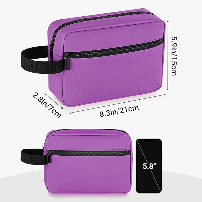 Elviros Travel Toiletry Bag for Women and Men,Lightweight Makeup Bag Hanging Dopp Kit with Shaving Compartment Cosmetic Organizer Small Tool Bag Travel Essentials Gift for Women(Grape Purple)