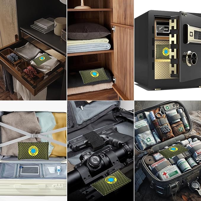 100g Rechargeable Desiccant Pack of 10,Moisture Absorber for Storage Bins,Gun Safes,camper and Cars,Desiccant Dehumidifier for Closets,Drawer,Luggage and Small Spaces