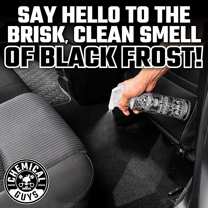 Chemical Guys Black Frost Premium Air Freshener & Odor Eliminator (4 oz) (3 Pack) – Bold Ice-Cologne Scent Spray for Car, Office & Home Interiors