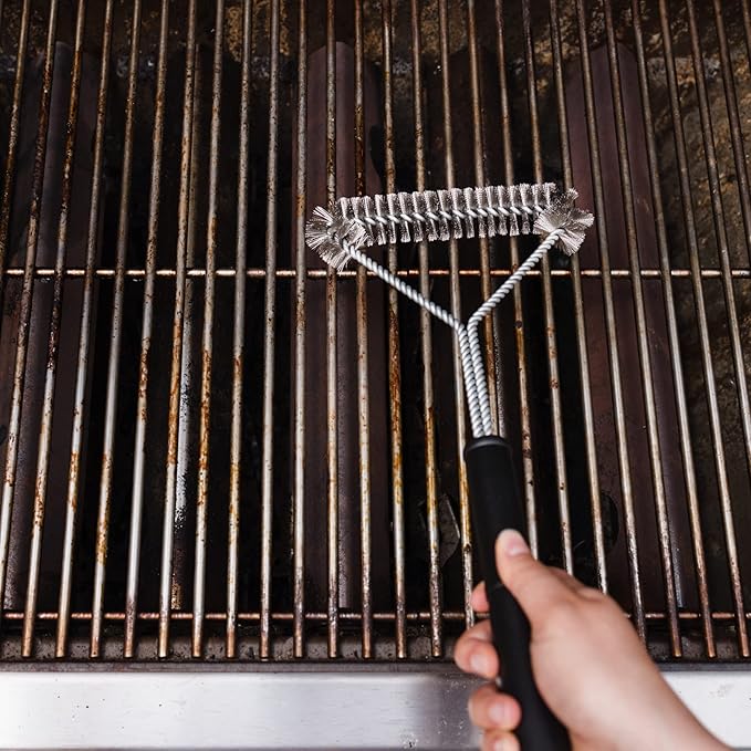 Chef Craft Select BBQ Grill Brush, 18 Inch, Stainless Steel/Black (Pack of 2)