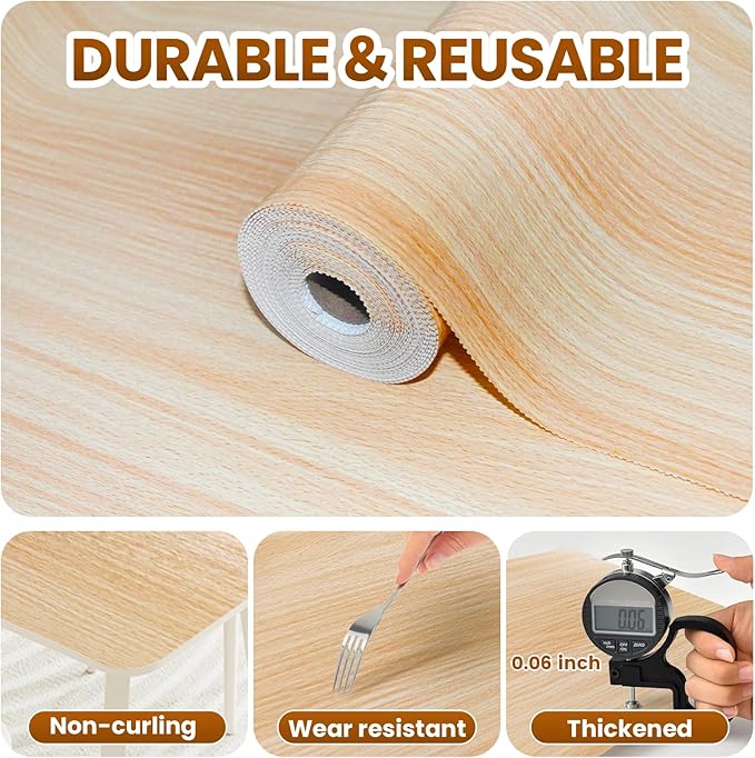 Drawer Shelf Liner for Kitchen Cabinets Non-Adhesive, Non Slip Shelf Paper Waterproof Thickened Cabinet Liners for Shelves, Strong Grip Mats for Cupboard, Dresser, Pantry, Beige, 23.6 in x 30 FT