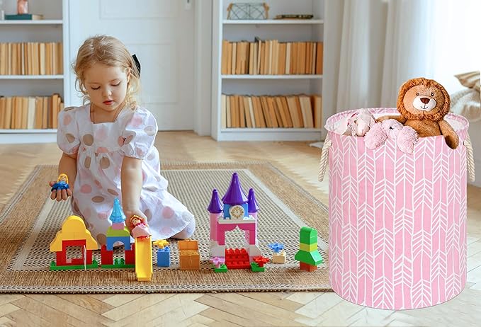 Round Laundry Basket Storage Bins Nursery Hamper Gift Baskets for Home,Office,Home Decor