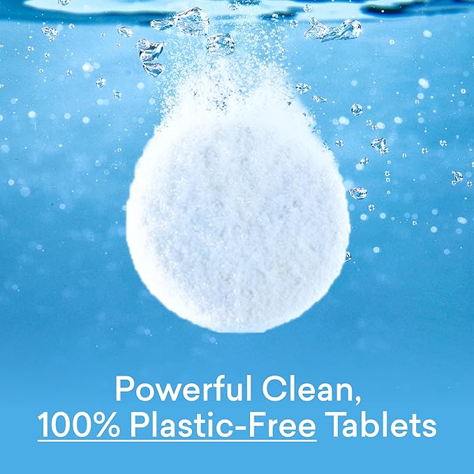 BLUELAND Toilet Bowl Cleaner Tablets, 2-Pack, 28 Count, Peppermint Eucalyptus, Plastic-Free, No Harsh Chemicals, Plant-Based