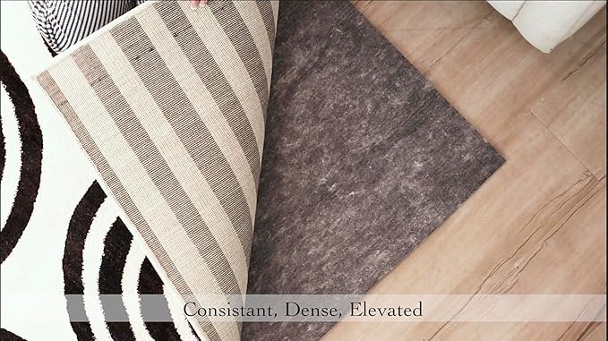 Mohawk Home 4' x 6' Premium Luxury Non Slip Rug Pad 1/4 Thick Dual Surface Felt + Rubber Gripper - Safe for All Floors, Synthetic Fiber, Grey