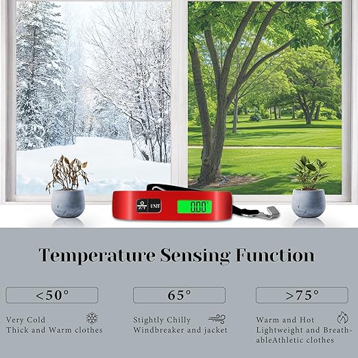 Luggage Scale, 110lb Luggage Weight Scale with 4 Unit Switching Functions & LED Display, Luggage Scale Travel Digital for Weighing Luggage, Backpacks, Packages and Markets (Red)