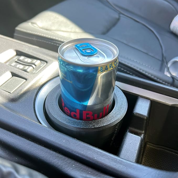 Red Bull Slim Can Cup Holder Adapter (3D Printed in the USA) (Black)