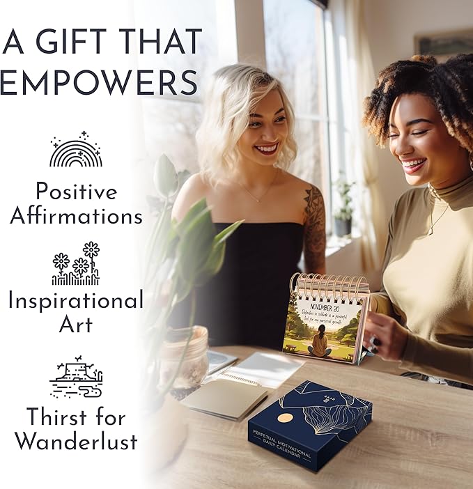 RYVE Daily Affirmation Calendar – Motivational Desk Calendar with Daily Affirmations for Women, Positive, Motivational and Inspirational Gifts, Office Gifts for Women, Office Desk Accessories