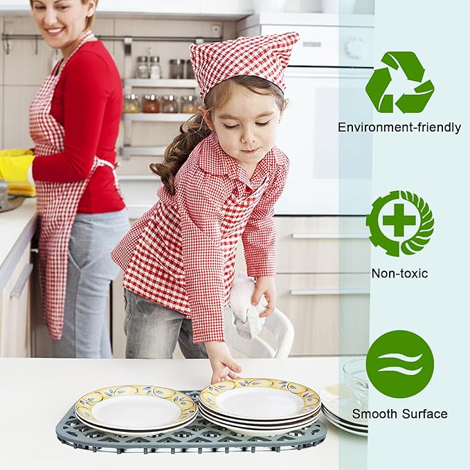 Sink Protectors for Kitchen Sink, Kitchen Sink Accessory - Silicone Mats Grid for Stainless Steel Strainer Bottom of Farmhouse Porcelain sinks (12”x11.5”)