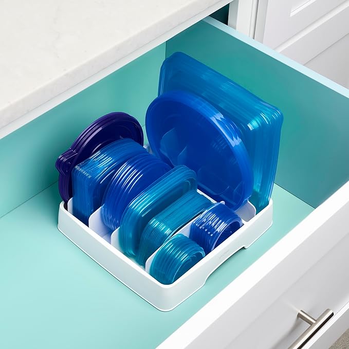 YouCopia StoraLid Adjustable Food Container Lid Organizer for Kitchen Cabinet Storage, Medium Classic Edition