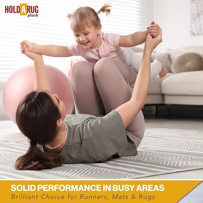 Hold-a-Rug Plush 2' x 14' Nonskid, Nonslip Rug Pad, Reversible Gripper, ¼ Thick, Safe for All Floors and Carpet, Keep Area Rugs Secure