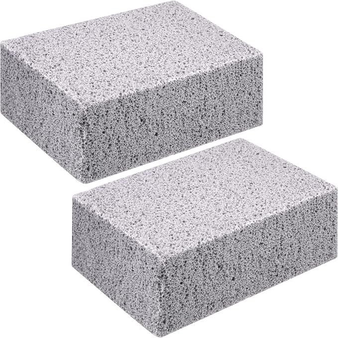 Pndeyo Pools Pumice Stone for Cleaning 2pcs, Pumice Stone for Pool Tile Toilet Bowl Bathtubs Kitchen Sink BBQ Grills Cleaning Calcium Remover Rust Eraser 3.94 x 2.76 x 1.57 Inch