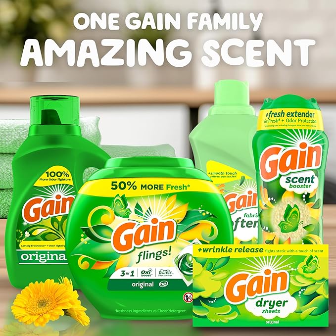Gain In-Wash Laundry Scent Booster, Original Scent, 30.1 OZ, Fresh Extender + Odor Protection