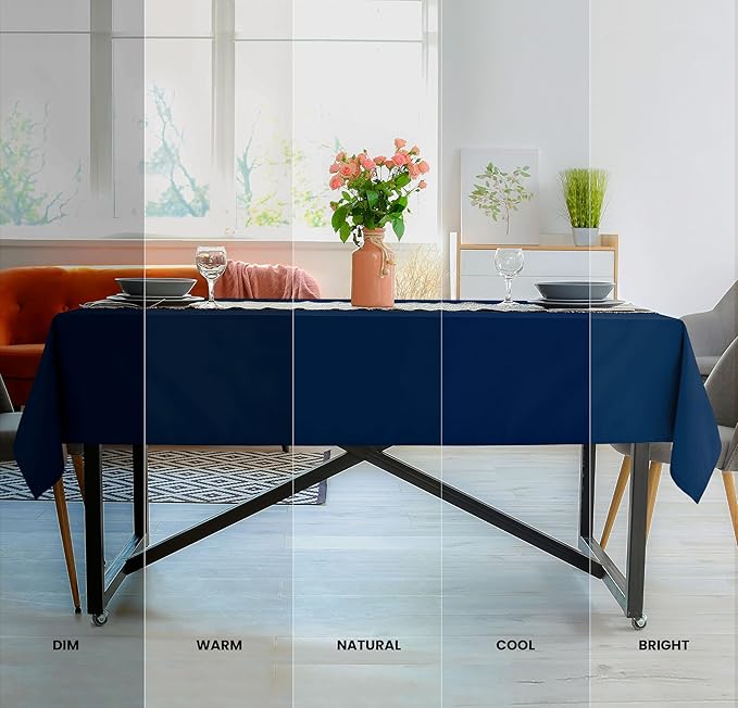 Utopia Kitchen Rectangle Table Cloth 2 Pack (60x102 Inches, Navy Blue), Machine Washable Polyester Table Cover for Dining, Buffet Parties, Picnics, Events, Weddings and Restaurants