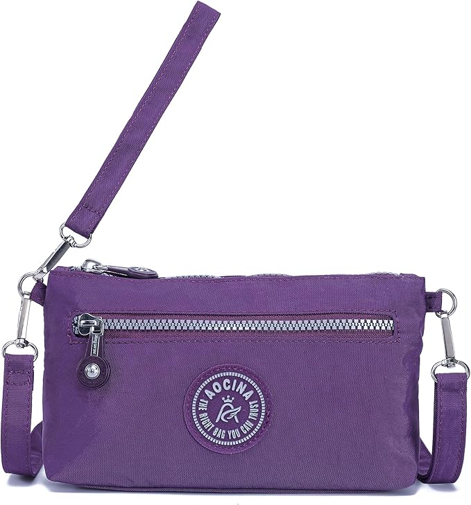 AOCINA Small Wristlet Wallet for Women RFID Blocking Crossbody Purse Gifts for Valentine's Day Nylon Cell Phone Purses