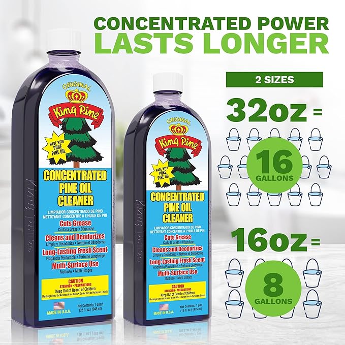 King Pine Concentrated Pine Oil Multi-Surface Cleaner Industrial Strength, Original Black, 64 Fl Oz