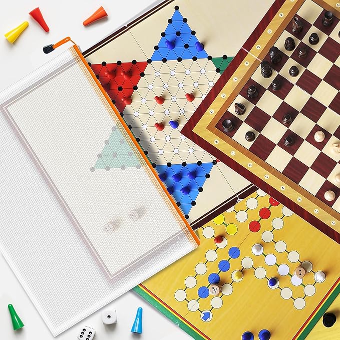 9pcs Mesh Zipper Pouch Bags, A3 Sizes, 9 Colors, Board Game Storage, Travel, School, Office Organize