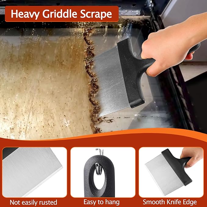 Upgraded Griddle Cleaning Kit for Blackstone 20 Pieces Flat Top Grill Accessories Cleaner Tool Set, with Griddle Scraper, Heat-Resistant Silicone Spatula Mat with Hanger, Grill Stone, Griddle Brush
