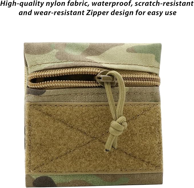 Qavctw Tactical Admin Pouch Bag with Hook and Loop Tool Storage Bag Snack Pouch Candy Bag Hanging Pouches Backpack Accessory Pouch