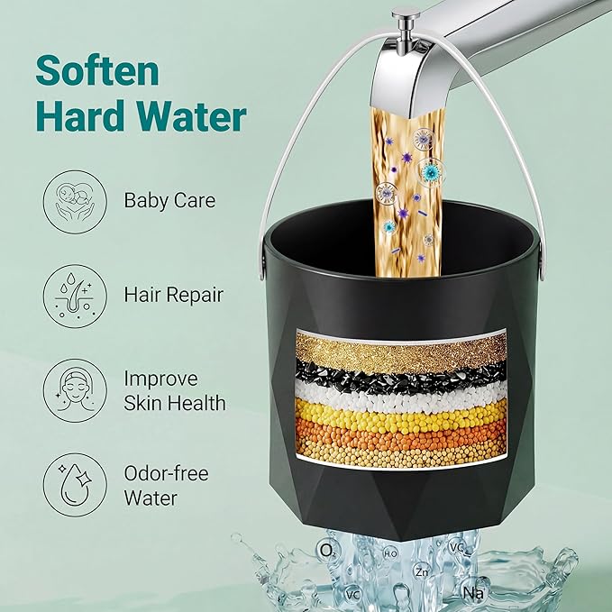 Bath Faucet Filter, 10-Stage Advanced Shower Water Filter for Tub with 3,000 Gallon Non-Spill Filtration, Removes Chlorine, Fluoride, Hardness for Baby-Safe, Sensitive Skin Soft Bath Water