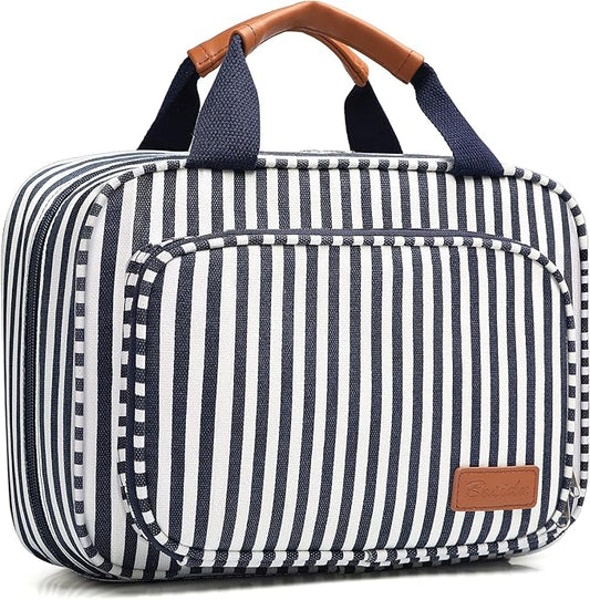 Bosidu Hanging Travel Toiletry Bag, Large Capacity Cosmetic Travel Toiletry Organizer for Women with 4 Compartments & 1 Sturdy Hook, Perfect for Travel/Daily Use/Christmas