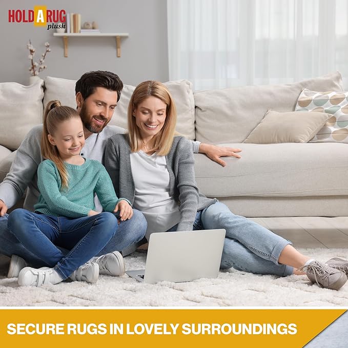 Hold-a-Rug Plush 2' x 14' Nonskid, Nonslip Rug Pad, Reversible Gripper, ¼ Thick, Safe for All Floors and Carpet, Keep Area Rugs Secure