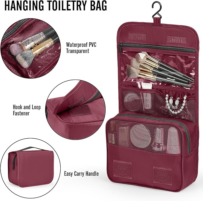 Veken 8 Set Packing Cubes for Travel Essentials, Christmas Gifts, Suitcase Organizer Bags in 4 Sizes, Carry-On Luggage Accessories with Large Laundry & Hanging Toiletry Bag, Must-Have for Airplane