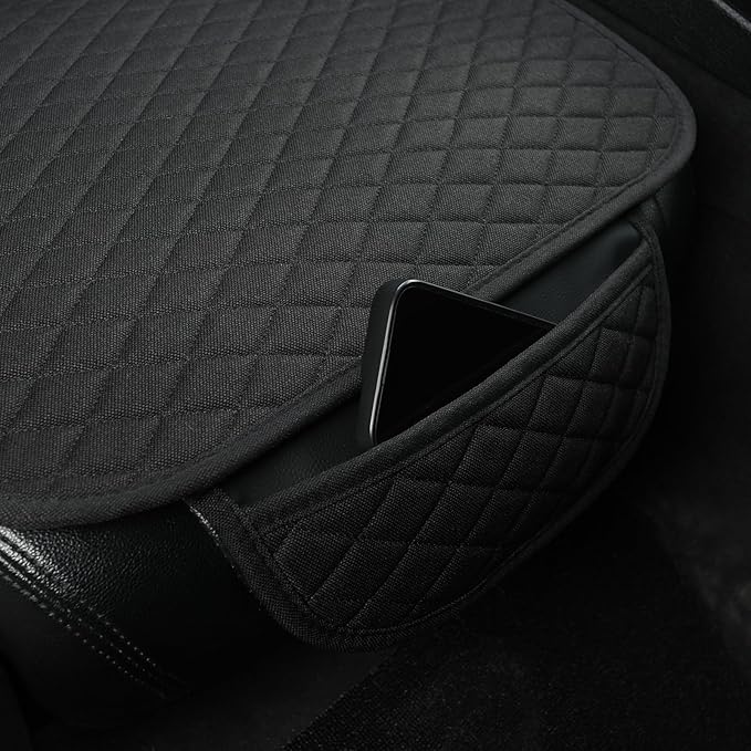 West Llama Linen Car Seat Covers,Bottom Seat Covers for Cars Include 1 Piece Front Driver Seat Pad Mat Universal Fits 90% Vehicles,SUVs,Cars,Sedans(1Piece-Black)