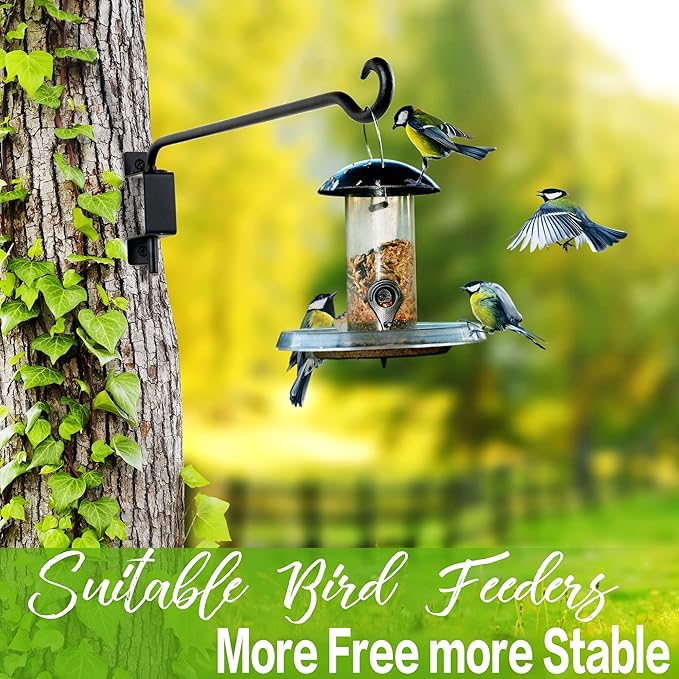 AJART Swivel Hanging Plant Bracket: Outdoor Bird Feeder Hangers for Wall Mount 16 Inch - 2 Pieces Hummingbird Feeder Hook for Flower Basket