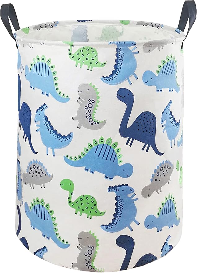Kids Hamper Storage Basket Nursery Bins Baby Gift Toy Organizer Box Laundry Basket Large Canvas Collapsible Chest for Home/Dorm/Kitchen/Pet/Closet/Shelf/Room Decor(Dinosaur)