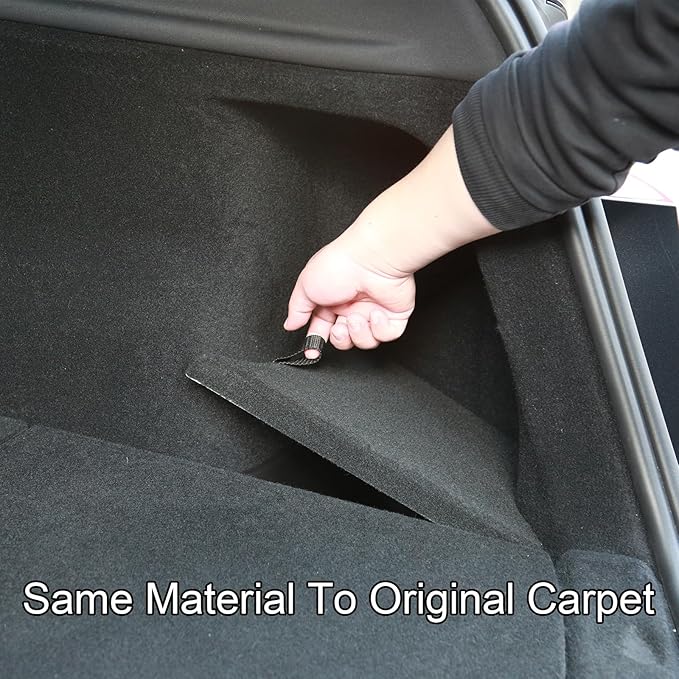 Tempsnow Trunk Storage Bins for Tesla Model Y Juniper 2025 2026 Side Trunk Organizers with Carpeted Lids