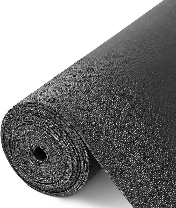 WochiTV Shelf Liner for Cabinets, Drawer Non Adhesive Non Slip Foam Mat for Kitchen, Pantry, Bathroom, Cupboard, Garage, Closet, Shelves, Drawer, Tool Box, Black 23.6 x 354 inches
