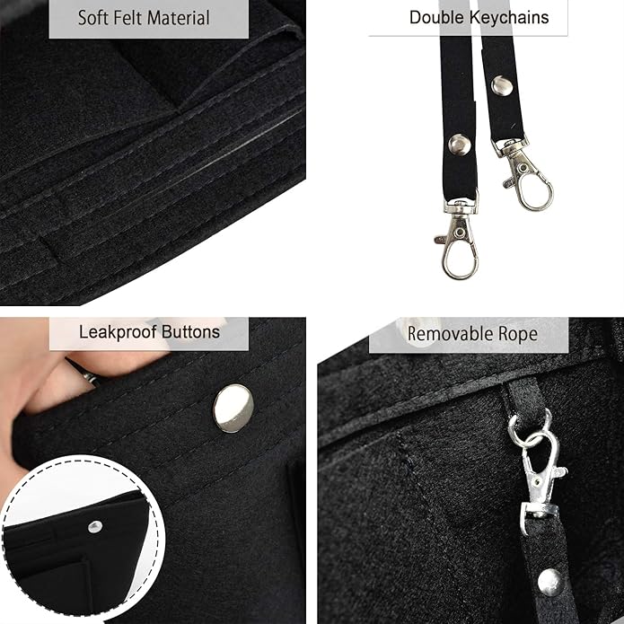 VANCORE Felt Insert Handbag Organizer Travel Purse Bag Organiser