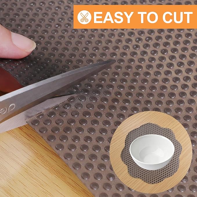 FLPMIX Clear Cabinet Shelf Liner: 11-inch Waterproof Kitchen Drawer Liner - Easy to Cut Non-Adhesive Small Cupboard Mat for Pantry Refrigerator 11" x 240" Translucent Grey