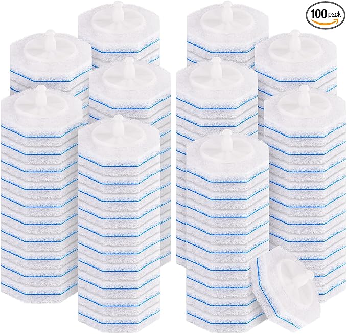 100 Count Toilet Wand Refills for Clorox, Disposable Toilet Brush Refills Compatible with Clorox Wand for Bathroom Cleaning
