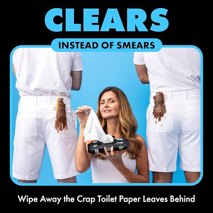 DUDE Wipes Unscented Flushable Wipes - Extra-Large Adult Wet Wipes for Sensitive Skin - 1 Pack (48 Count), Travel Pack - Infused with Vitamin E and Aloe - Septic and Sewer Safe
