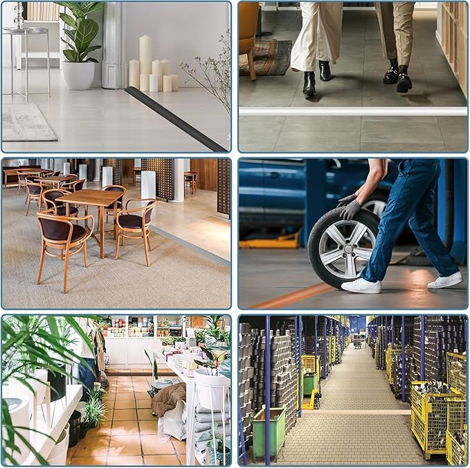 Floor Cord Covers for Wires 10FT Cable Hider Wire Cover Self Adhesive Cord Hider Floor for Offices, Homes, Workshops, Warehouses Cable Cavity 0.39" W x 0.27" H