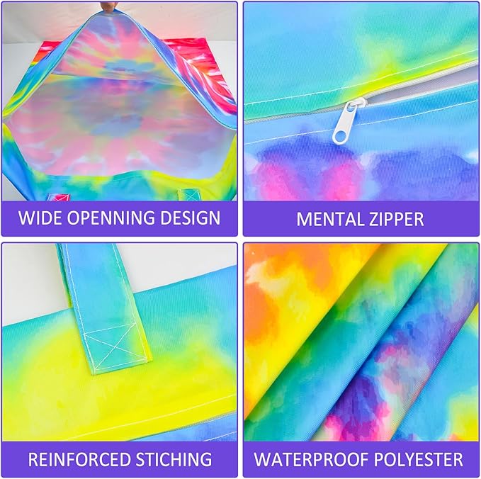 2 Pcs Large Travel Laundry Bag Waterproof With Handle - Washable for Dirty Clothes, Wet Dry Bag for Bathing Suit, Workout, Gym, Swimming Pool, College Dorm