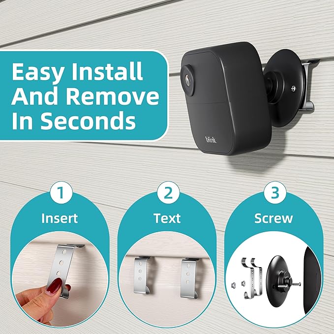 Amuille No Hole Siding Hooks 20 Pack, Vinyl Siding Clips with Screws, Outdoor Siding Hanger Camera Mount for Home Security Camera, Porch Decor, Doorbell, Plaques