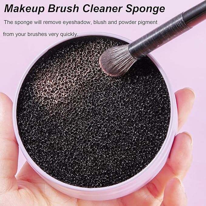 4 Pack Makeup Brush Cleaner Dry Sponge to Remove Eyeshadow Blush Powder Brush Color Change Clean Quickily and Easily Portable for Home or Travel Makeup