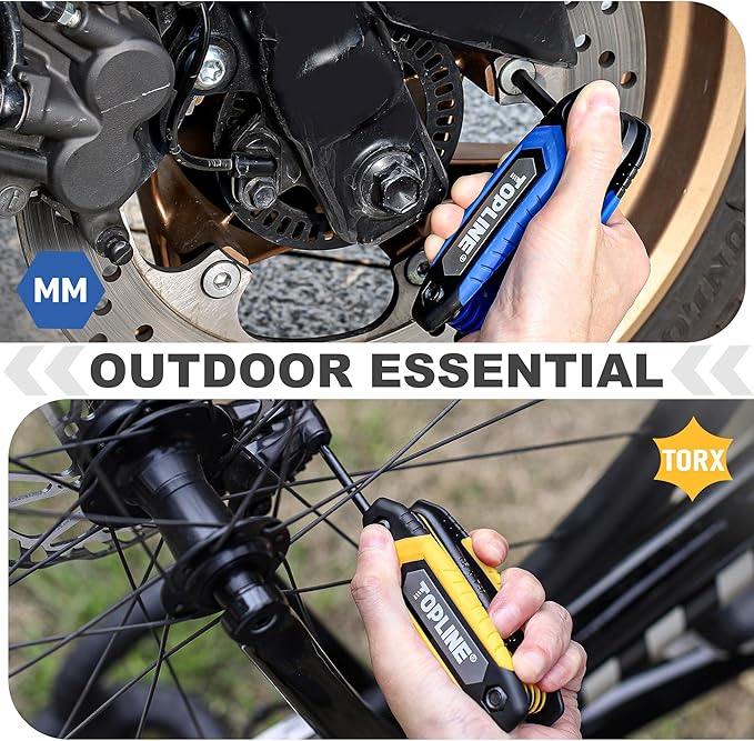 Topline 25-piece Folding Hex Key Set, 3 Pack, Portable Allen Wrenches Sets, SAE, Metric, Allen Key Set for Basic Home Repair and General Applications