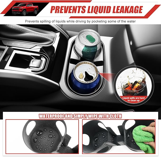 Cup Holder Coaster Fit for 2023-2025 Chevy Colorado Accessories Cup Holder Mat Pad Inserts Interior CupHolder Liner for 2024 Chevrolet Colorado(for Colorado)