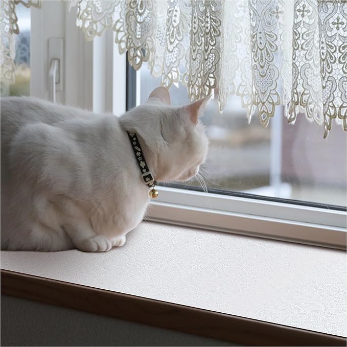 12X120 Inch Shelf Liner with Scissor & Tape Measure for Kitchen Cabinets, PVC Drawer Liner for Dresser Non-Slip Bathroom, Non-Adhesive Cabinet Liner Washable (White)