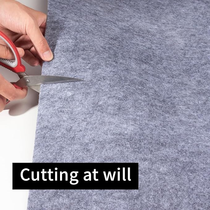 Felt Rug Pad - 6x9 Foot Extra Large Area Liner for All Floors and Trims, Thick Pad for Hardwood Floors Under Rugs, Keeps Rugs Softly and Securely in Place