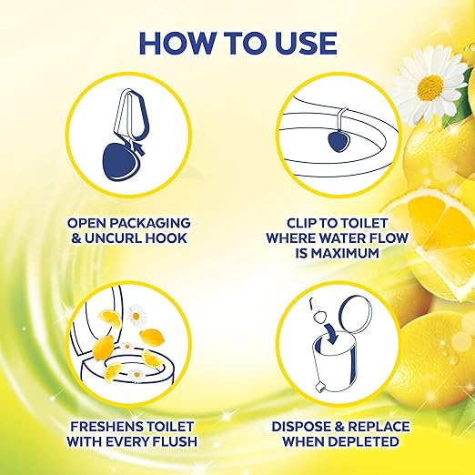 Lysol Automatic In-The-Bowl Toilet Cleaner, Cleans and Freshens Toilet Bowl, Lemon Breeze Scent (Pack of 2)