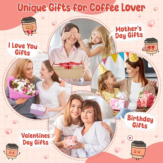 Agantree art Mom Gifts from Daughter Son Mom Gifts for Birthday Bonus Step Moms Mother Handmade Crochet Coffee Nutrition Fact Funny Mug I Love You Birthday Cute Stuff Small Decor