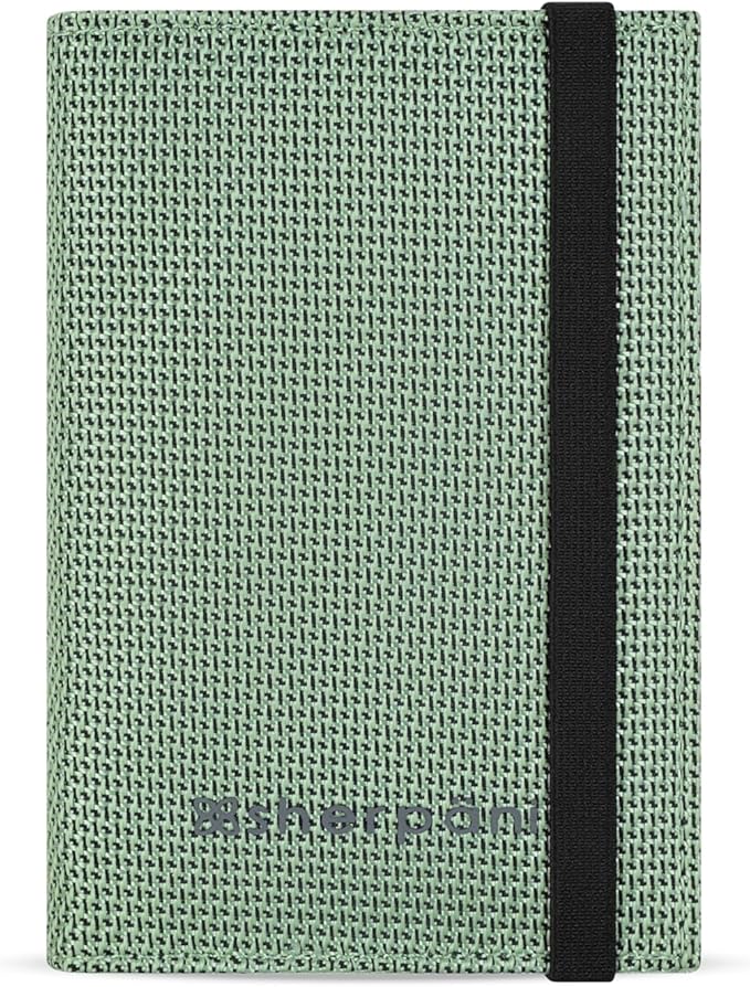 Sherpani Vienna, RFID Blocking Passport Holder, Travel Passport Cover Wallet, Travel Documents Organizer Protector for Women, Travel Gift (Aloe Mist Signature)
