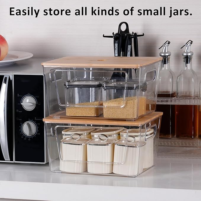 3 Packs Trash Bag Holder, Stackable Trash Bags Dispenser with Bamboo Lid, Extra Large Garbage Bag Holder for Kitchen, Laundry Room, Under Sink Storage Organization
